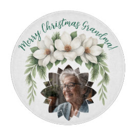Merry Christmas Grandma Photo Holiday Gift カッティングボード
