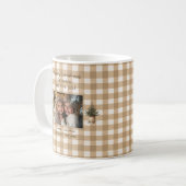 Merry Christmas Grandma Rustic Gingham Photo  コーヒーマグカップ (正面左)