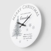 Merry Christmas Grandpa Personalized Keepsake ラージ壁時計 (傾斜)