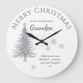 Merry Christmas Grandpa Personalized Keepsake ラージ壁時計