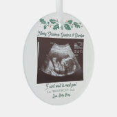 Merry Christmas Grandparent Pregnancy Announcement ガラスオーナメント (正面右)