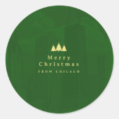 Merry Christmas Green Custom ラウンドシール (正面)