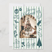 Merry Christmas Green Hand Drawn Favorite Things シーズンカード (正面)