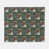 Merry Christmas Green Photo Holiday フリースブランケット (正面(横))