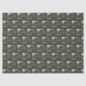 Merry Christmas Green Photo Holiday 薄葉紙 (正面)