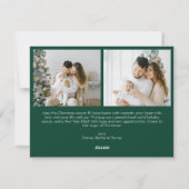 Merry Christmas Green Stylish Lettering Photo  シーズンカード (裏面)