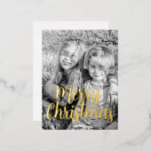 Merry Christmas Greeting 箔シーズンポストカード (正面/裏面)