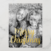 Merry Christmas Greeting 箔シーズンポストカード (正面)