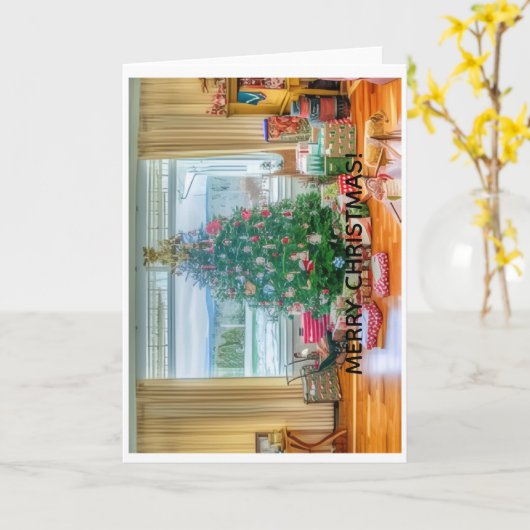 Merry Christmas Greeting Card カード (黄色い花)