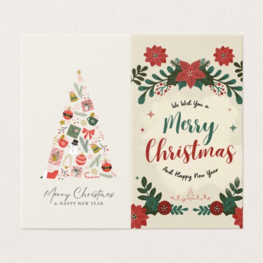 Merry Christmas Greeting Card Off-White Design (外部フラット)