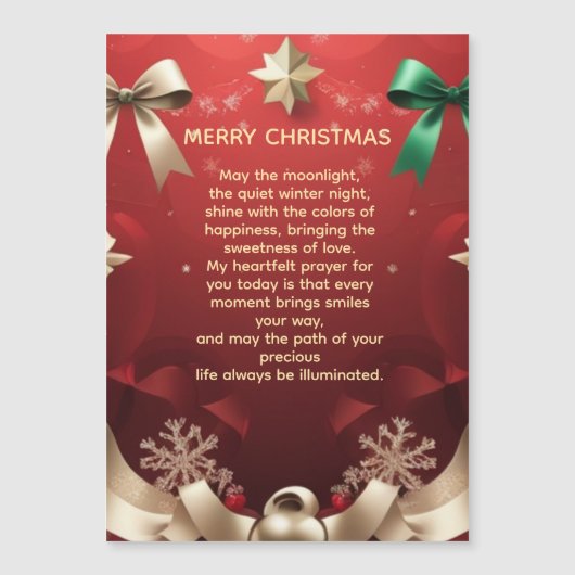 Merry Christmas Greeting Card with Festive Ribbons (正面)