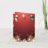 Merry Christmas Greeting Card with Festive Ribbons カード (裏面)