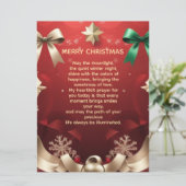 Merry Christmas Greeting Card with Festive Ribbons カード (スタンド正面)