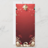 Merry Christmas Greeting Card with Festive Ribbons カード (裏面)