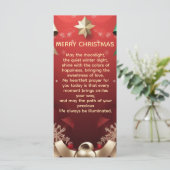 Merry Christmas Greeting Card with Festive Ribbons カード (スタンド正面)