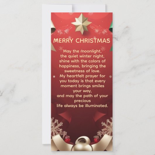 Merry Christmas Greeting Card with Festive Ribbons カード (正面)