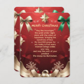 Merry Christmas Greeting Card with Festive Ribbons シーズンカード (正面/裏面)