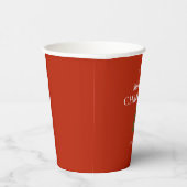 Merry Christmas greeting with tree on red custom 紙コップ (右)