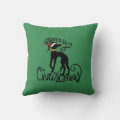 Merry Christmas Greyhound Reindeer  クッション (裏面)