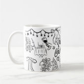 Merry Christmas Hand Draw コーヒーマグカップ (左)