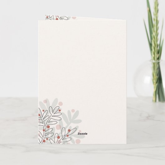 Merry Christmas hand drawn mistletoe  カード (裏面)