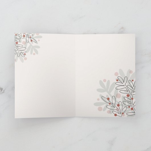 Merry Christmas hand drawn mistletoe カード (内部)