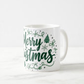Merry Christmas Hand Lettering Mug コーヒーマグカップ (正面右)