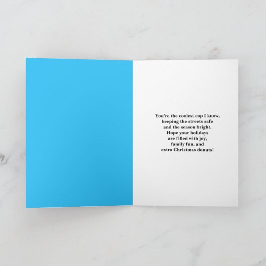 Merry Christmas Hands Up Brother Santa Cop Car カード (内部)