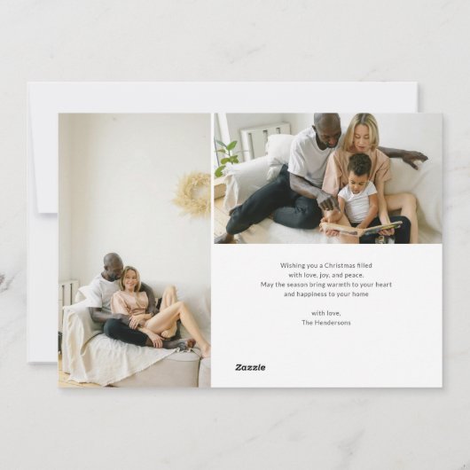 Merry Christmas Handwritten Script 7 Photo シーズンカード (裏面)