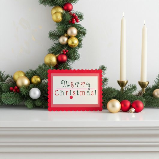 Merry Christmas, Hanging Ornament Red Christmas カード