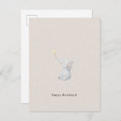 Merry Christmas Happy Holidays Elephant Card ポストカード (正面/裏面)