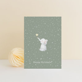 Merry Christmas Happy Holidays Elephant Card ポストカード