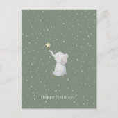 Merry Christmas Happy Holidays Elephant Card ポストカード (正面)