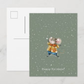 Merry Christmas Happy Holidays Mouse Card ポストカード (正面/裏面)