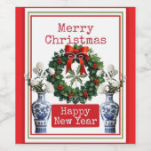 MERRY CHRISTMAS HAPPY NEW YEAR ワインラベル (シングルラベル)