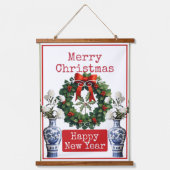 MERRY CHRISTMAS HAPPY NEW YEAR 吊り下げ型タペストリー (正面)