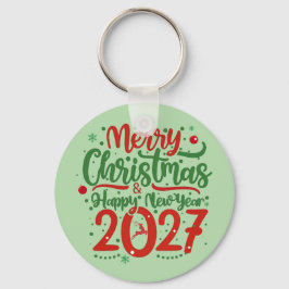 Merry Christmas Happy New Year 2026 Reindeer キーホルダー
