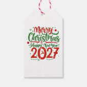 Merry Christmas Happy New Year 2026 Reindeer ギフトタグ (正面)
