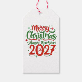 Merry Christmas Happy New Year 2026 Reindeer ギフトタグ