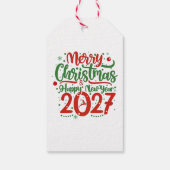 Merry Christmas Happy New Year 2026 Reindeer ギフトタグ (裏面)