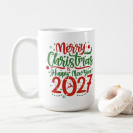 Merry Christmas Happy New Year 2026 Reindeer コーヒーマグカップ