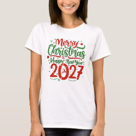 Merry Christmas Happy New Year 2026 Reindeer Tシャツ
