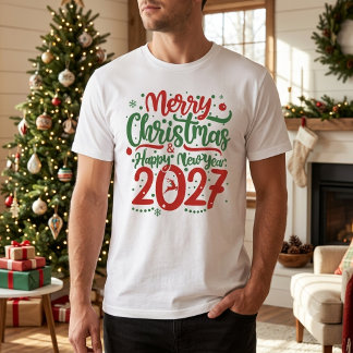 Merry Christmas Happy New Year 2026 Reindeer Tシャツ