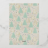 Merry Christmas Happy New Year Abstract Trees 箔シーズンカード (裏面)