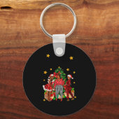 Merry Christmas Happy New Year African American Bl キーホルダー (正面)