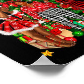 Merry Christmas Happy New Year African American Bl ポスター (角)