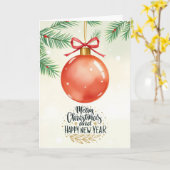 Merry Christmas & Happy New Year Card カード (黄色い花)