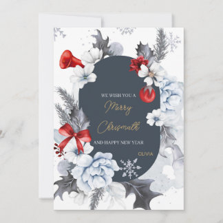 Merry Christmas happy new year card サンキューカード