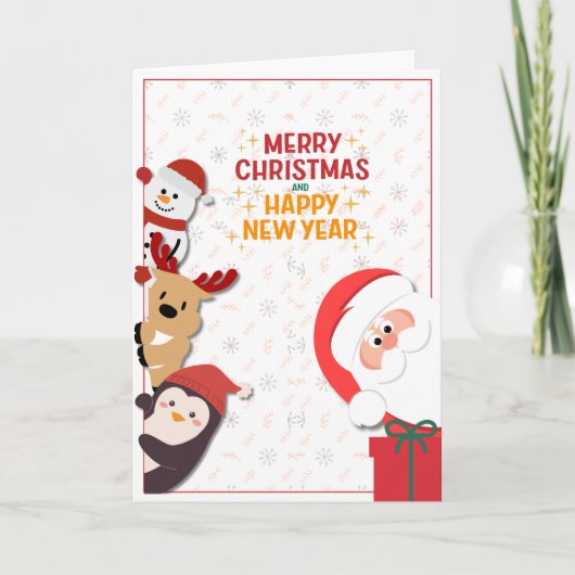 Merry Christmas & Happy New Year Card with Gifts カード (正面)