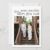 Merry Christmas Happy New Year Family 4 Photos シーズンカード (正面)